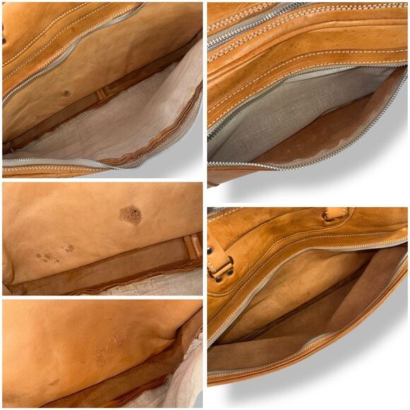 MR Canoa Vintage 80s 90s Leather Duffel Travel Overnight Bag Weekender Rugged - Picture 12 of 16